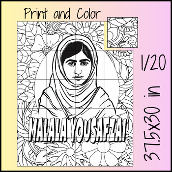 Preview of Women's History Month Malala Yousafzai Collaborative Poster, Bulletin Board Art