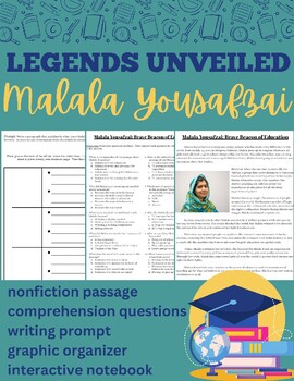 Preview of Women's History Month - Malala Yousafzai: Nonfiction Article with Writing Prompt