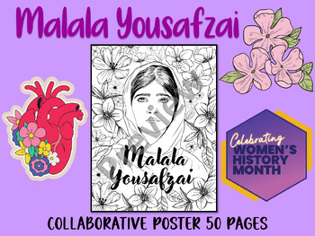 Preview of Women's History Month. Malala Yousafzai collaborative poster 50 pages.