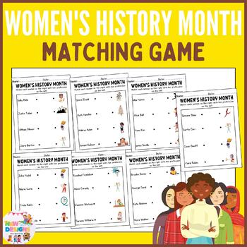 Preview of Women’s History Month Matching Game /Activity /Famous Faces/ Printable Worksheet