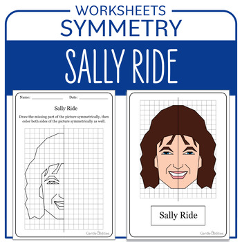 Preview of Women's History Month Math Activity Sally Ride Symmetry Math Centers