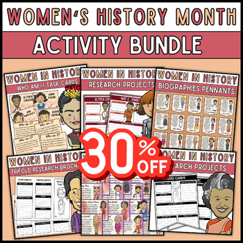 Preview of Women's History Month Mega Bundle: Coloring Pages, Word Search, and More!