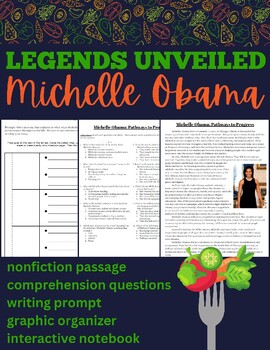 Preview of Women's History Month - Michelle Obama: Nonfiction Article with Writing Prompt