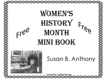 Preview of Women's History Month - Mini Book - Free - Susan B. Anthony