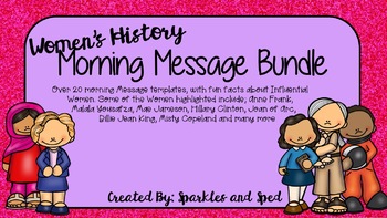 Preview of Women's History Month Morning Message set