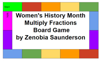 Preview of Women's History Month Multiply Fractions Board Game