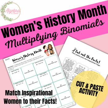 Preview of Women's History Month // Multiplying Binomials Cut & Paste Activity