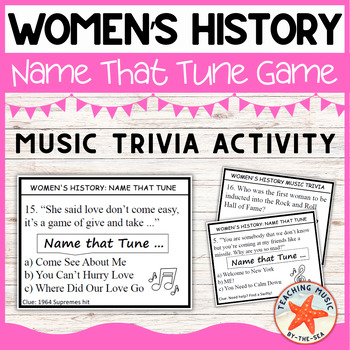 Preview of Women's History Month Music Name That Tune Trivia Game | Women in Music Activity