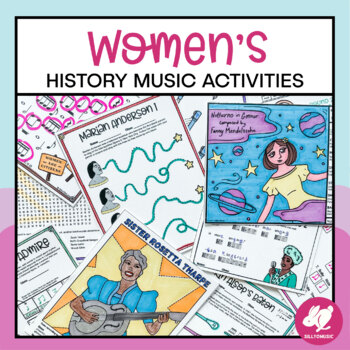 Preview of Women's History Month Music Worksheets, Coloring, and Music Centers Activities