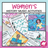 Women's History Month Music Worksheets, Coloring, and Musi