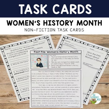 Preview of Women’s History Month Nonfiction Task Cards