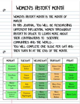 Preview of Women's History Month Notebook (STEM Edition)