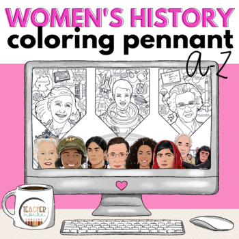 Preview of Women's History Month | Pennant Coloring Pages, Research Biography