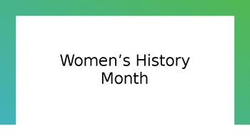 Preview of Women's History Month "Person of the Day"