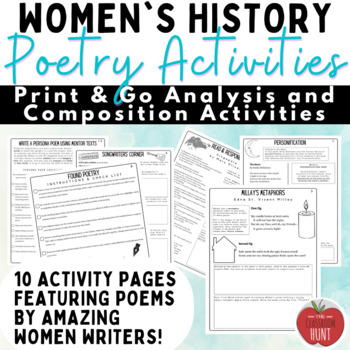 Preview of Female Poets Poetry Activities | Women's History Poetry ELA Activities