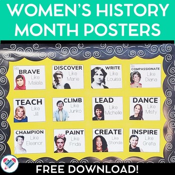 Preview of Women's History Month Poster Set FREE