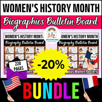 Preview of Women's History Month Posters Set - 65 Icons Women BUNDLE - in English & French