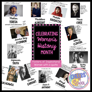 Preview of Women's History Month Posters of Inspirational People & Quotes