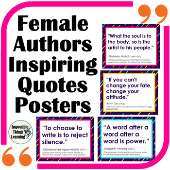 Preview of Women's History Month Posters with Inspirational Quotes from Female Authors