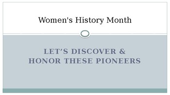 Preview of Women's History Month Power Point Presentation