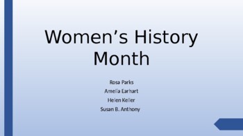 Preview of Women's History Month Presentation and Activities