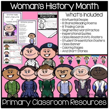 Preview of Women's History Month Primary Classroom Shared Reading Resources and More!
