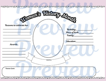 Preview of Women's History Month Project Women's History Month Activity  NO PREP