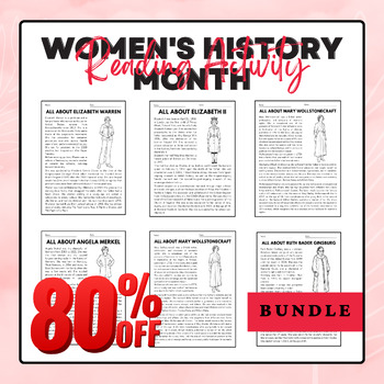 Preview of Women's History Month Reading Activities Pack Big Bundle