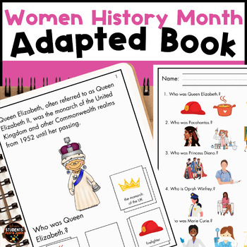 Preview of Women's History Month Reading Adapted Book - Activities Special Education