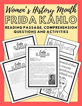 Preview of Women's History Month Reading Comprehension English & Español | Frida Kahlo