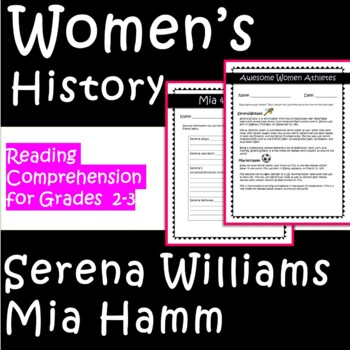 Preview of Women's History Month | Reading Comprehension | Awesome Athletes