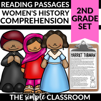 Preview of Women's History Month Reading Comprehension Passages | 2nd Grade