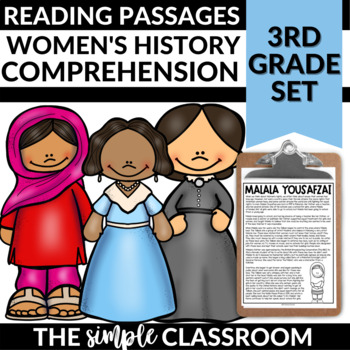 Preview of Women's History Month Reading Comprehension Passages | 3rd Grade
