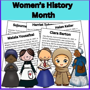 Preview of Women’s History Month Reading Comprehension Passages March Activities