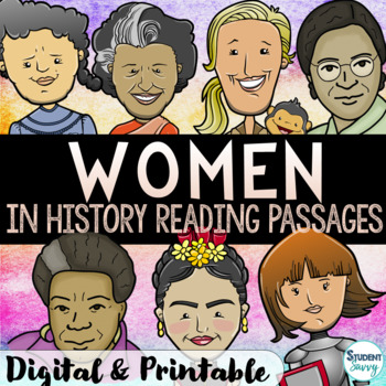 Preview of Womens History Month Reading Comprehension Passages Activities Project Unit