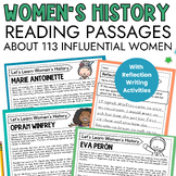 Women's History Month Reading Comprehension Passages for S