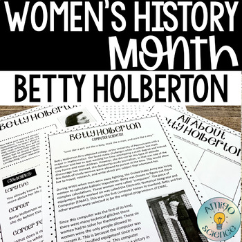 Preview of Women's History Month - Betty Holberton Reading Comprehension Research Activity