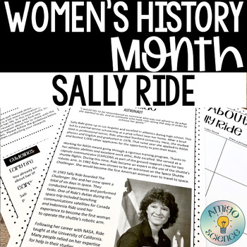 Preview of Women's History Month - Sally Ride Reading Comprehension Research Activity