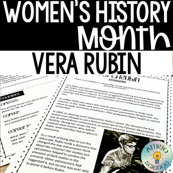 Preview of Women's History Month - Vera Rubin Reading Comprehension & Research Activity