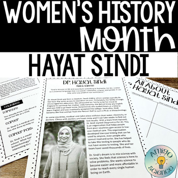 Preview of Women's History Month - Hayat Sindi Reading Comprehension & Research Activity