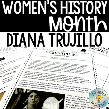 Preview of Women's History Month Dianna Trujillo Reading Comprehension & Research Activity