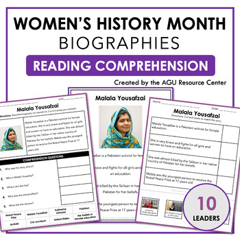 Preview of Women's History Month | Reading Comprehension | Special Education