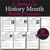 Women's History Month Reading Passages Reading Comprehensi