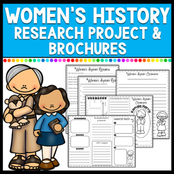 Preview of Women's History Month Research Project & Biography Brochures