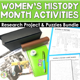 Women's History Month Research Project Plus Word Search & Puzzles
