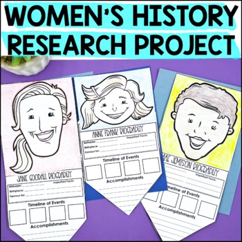Preview of Women's History Month Research Project & Reading Passages