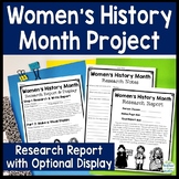Women's History Month Research Project: Report w/ Optional