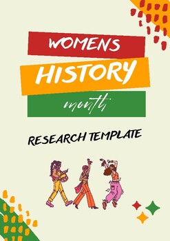Preview of Women's History Month Research Template