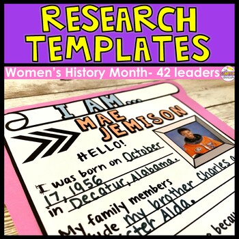 Preview of Women's History Month Research Project - Famous Women Biography Report Templates
