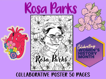 Preview of Women's History Month. Rosa Parks collaborative poster 50 pages.